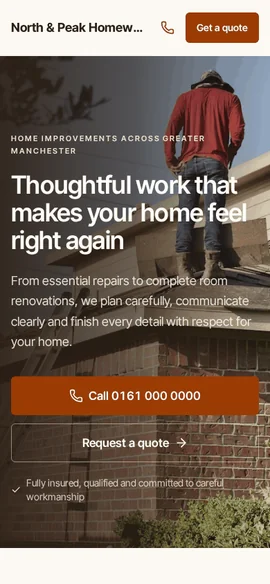 Example website for a home improvements business