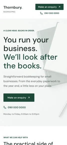 Example website for a bookkeeping firm